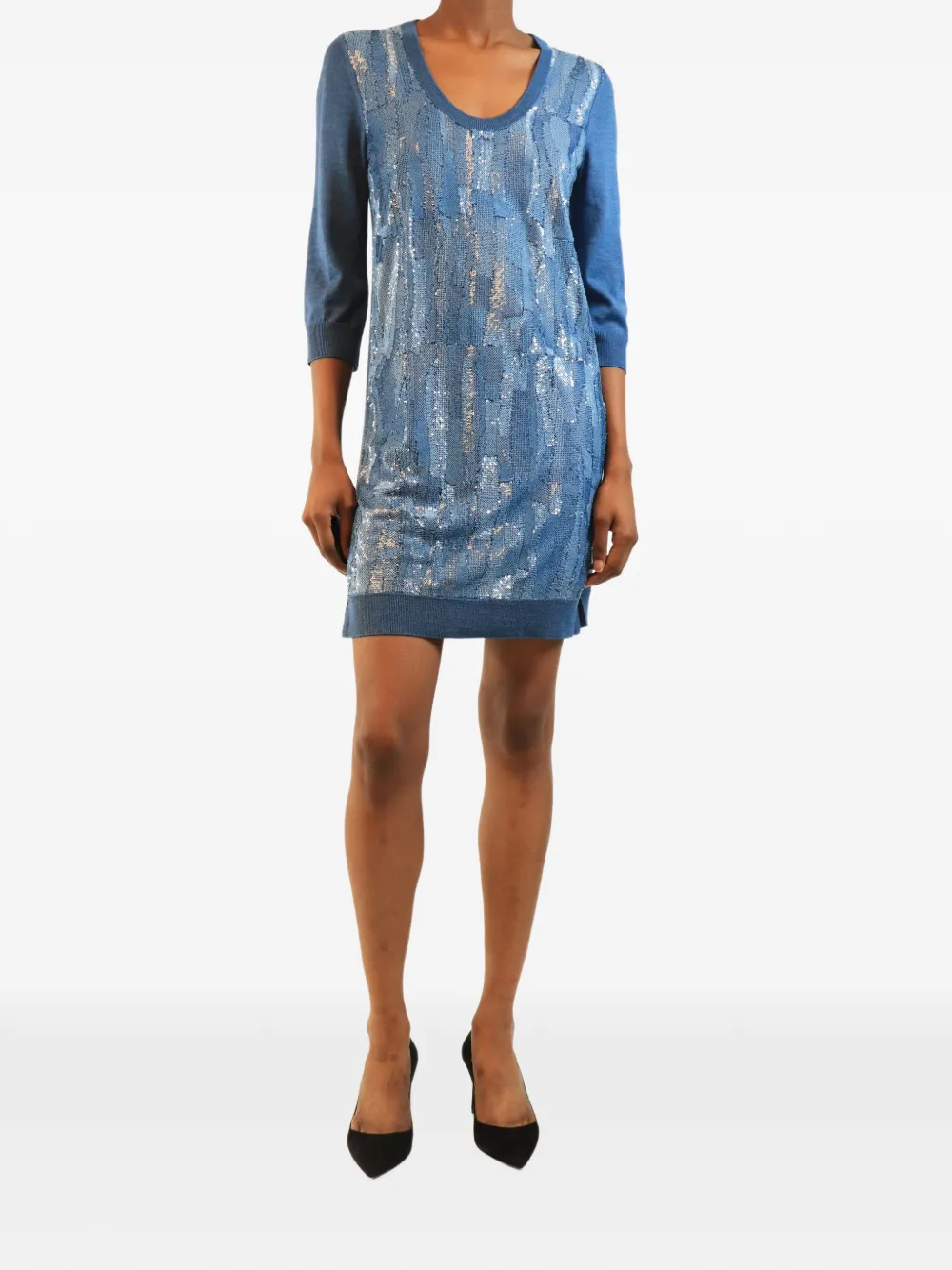 Louis Vuitton Pre-Owned sequin-embellished mini dress - Blu