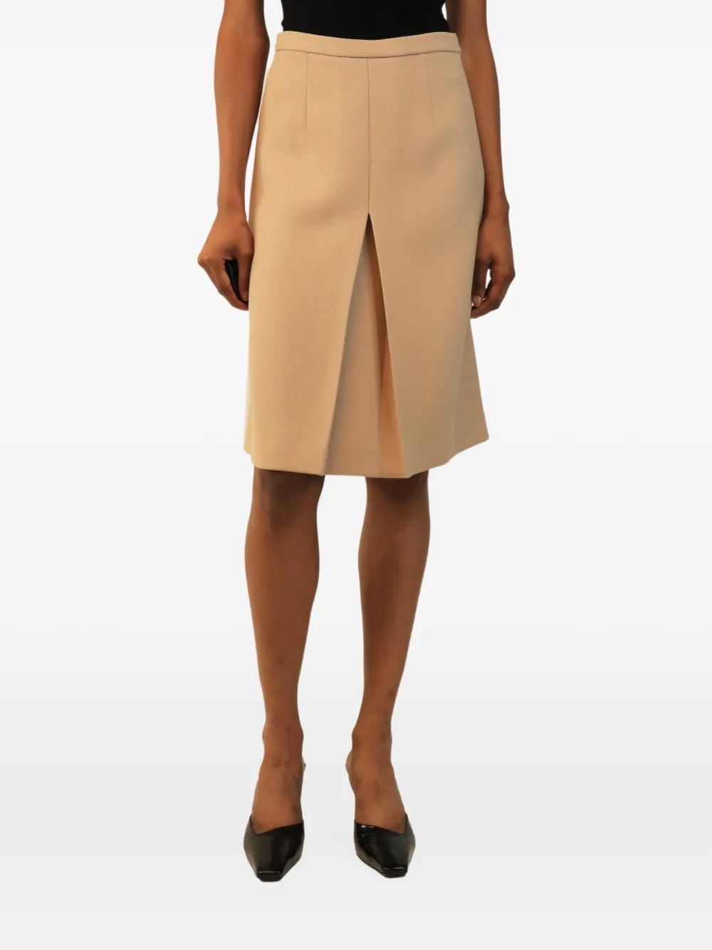 Miu Miu Pre-Owned inverted box-pleat mini skirt - Toni neutri