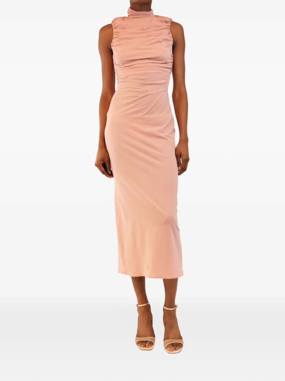 Magda Butrym ruched sleeveless midi dress - Rosa
