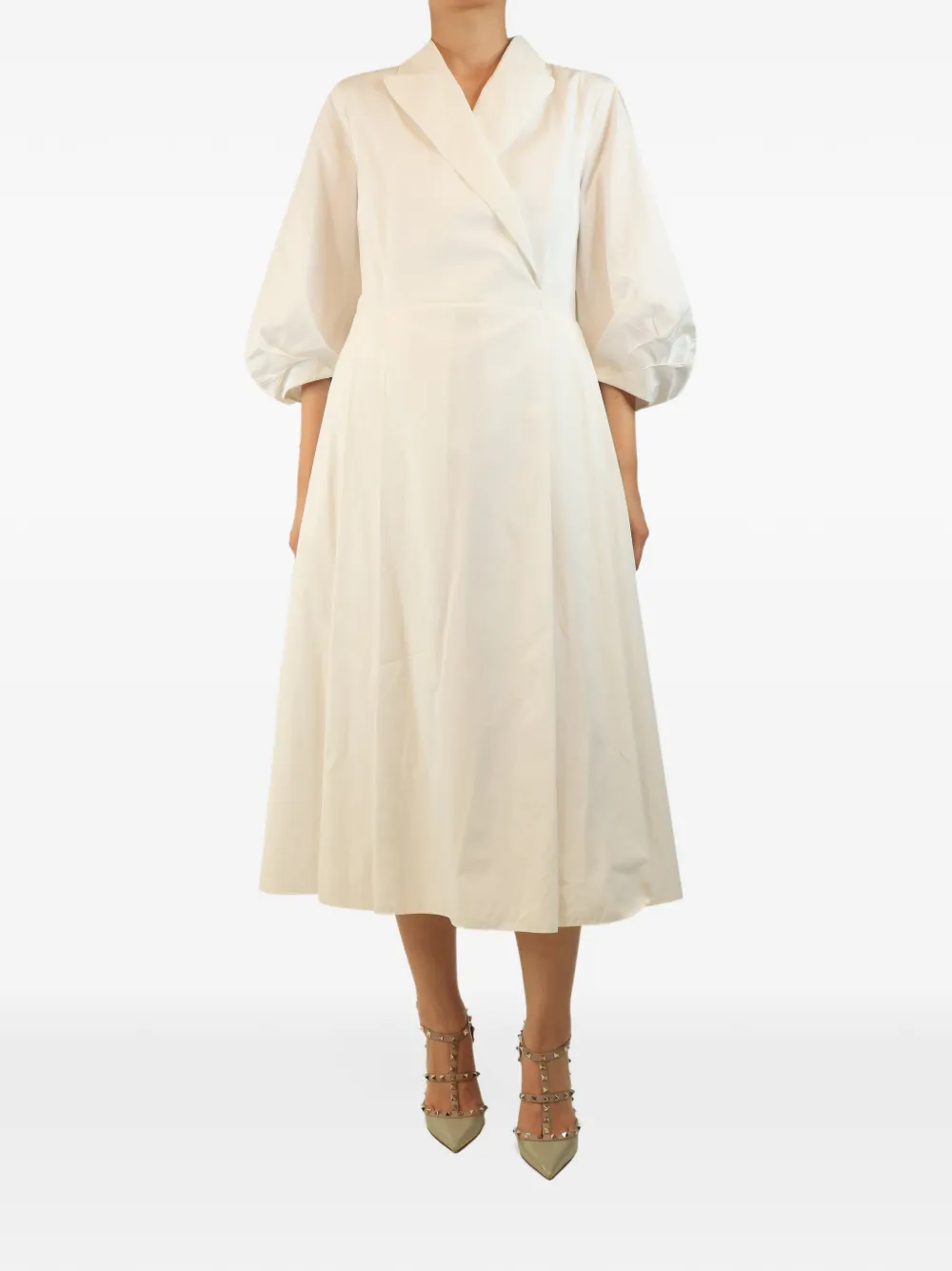 Emilia Wickstead cotton puff-sleeve midi dress - Blanc Emilia Wickstead cotton puff-sleeve midi dress - Blanc