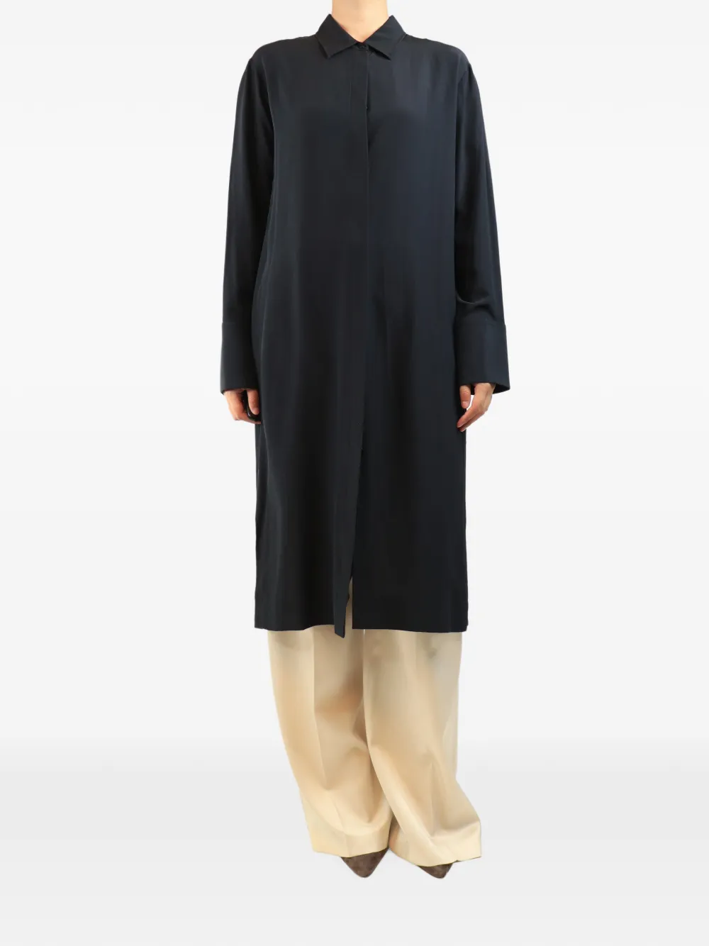 JOSEPH crepe shirt midi dress - Schwarz