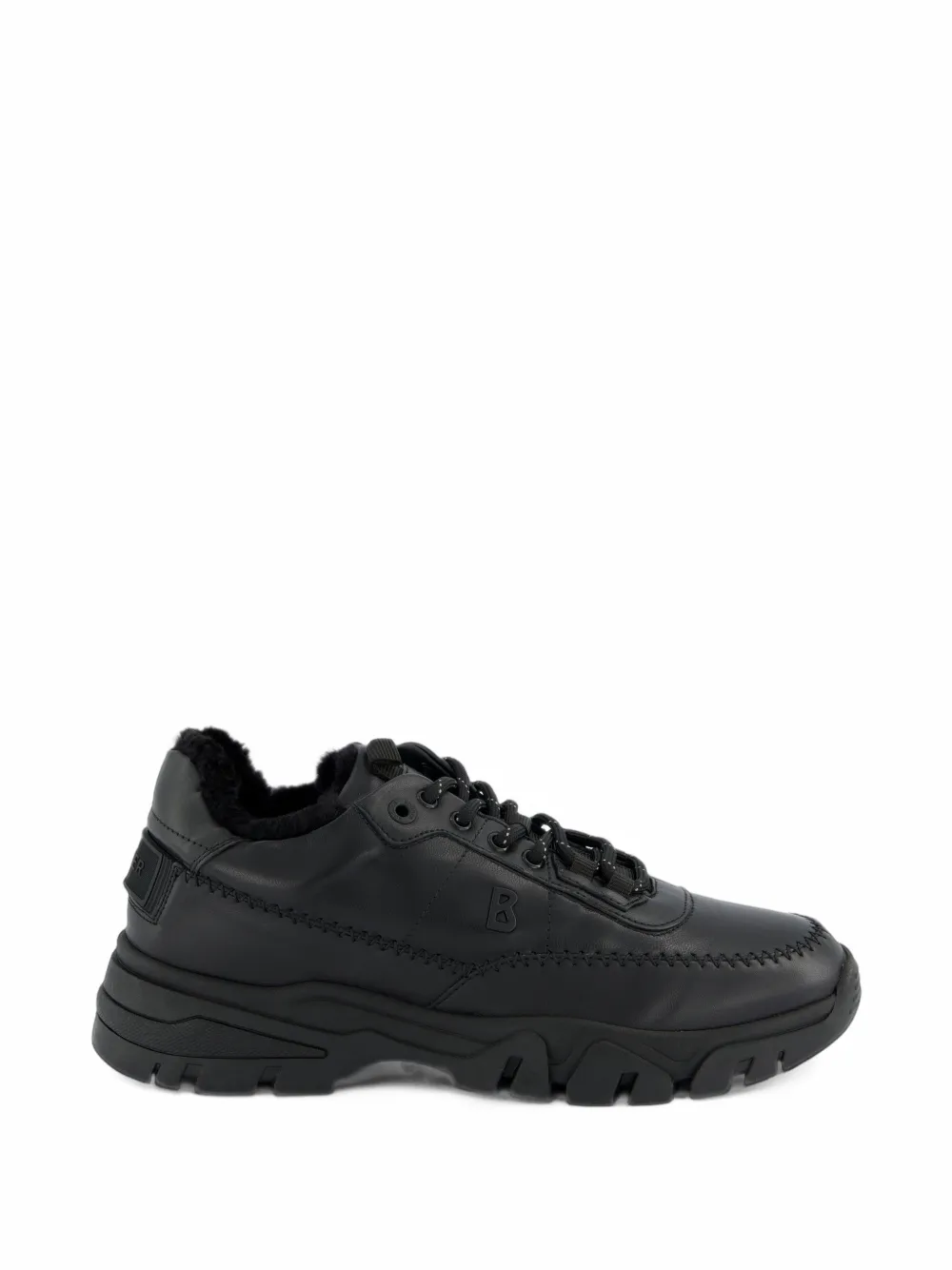 BOGNER shearling-lined whipstitch sneakers - Schwarz