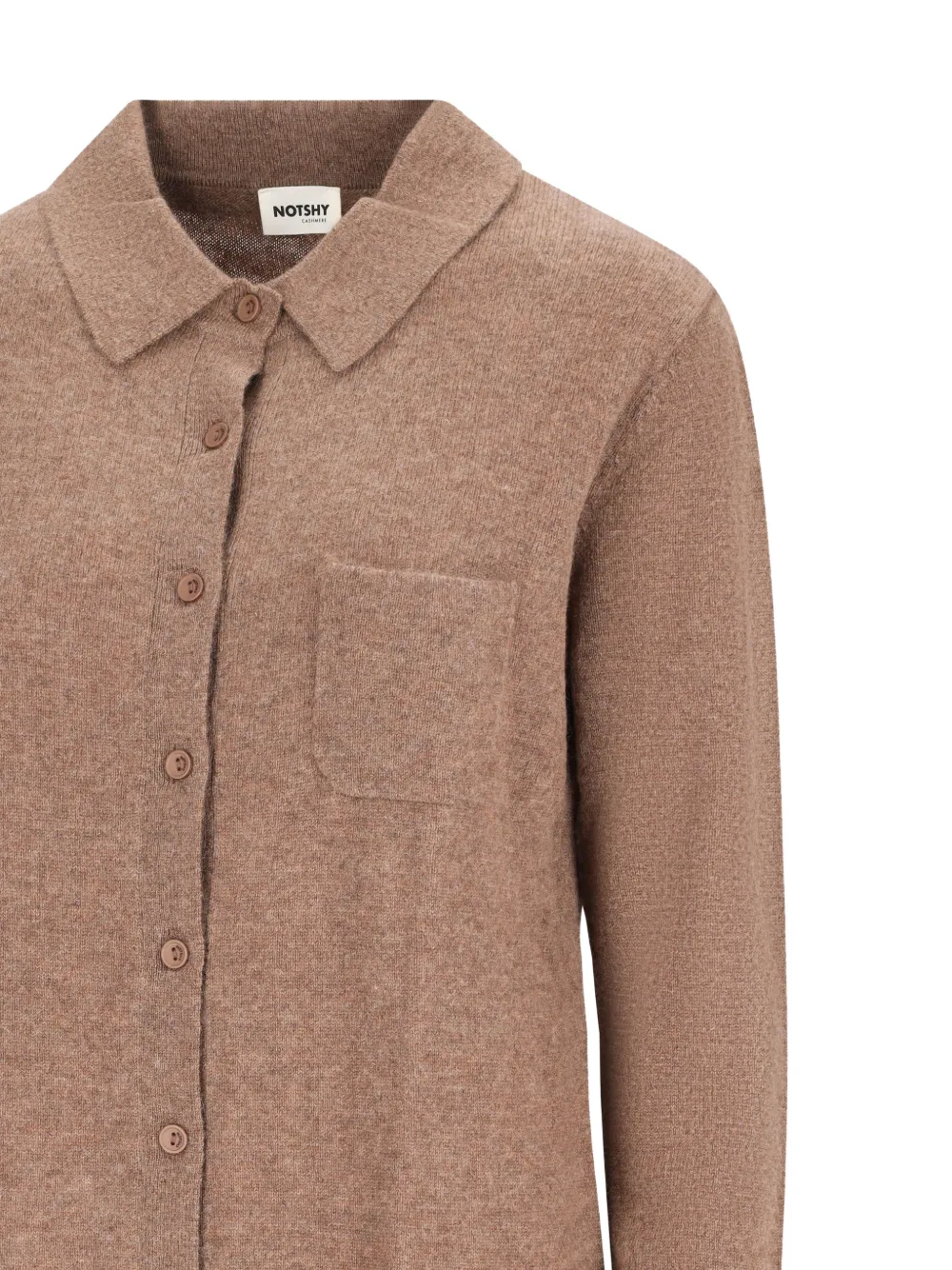 NOTSHY cashmere chest-pocket shirt Beige