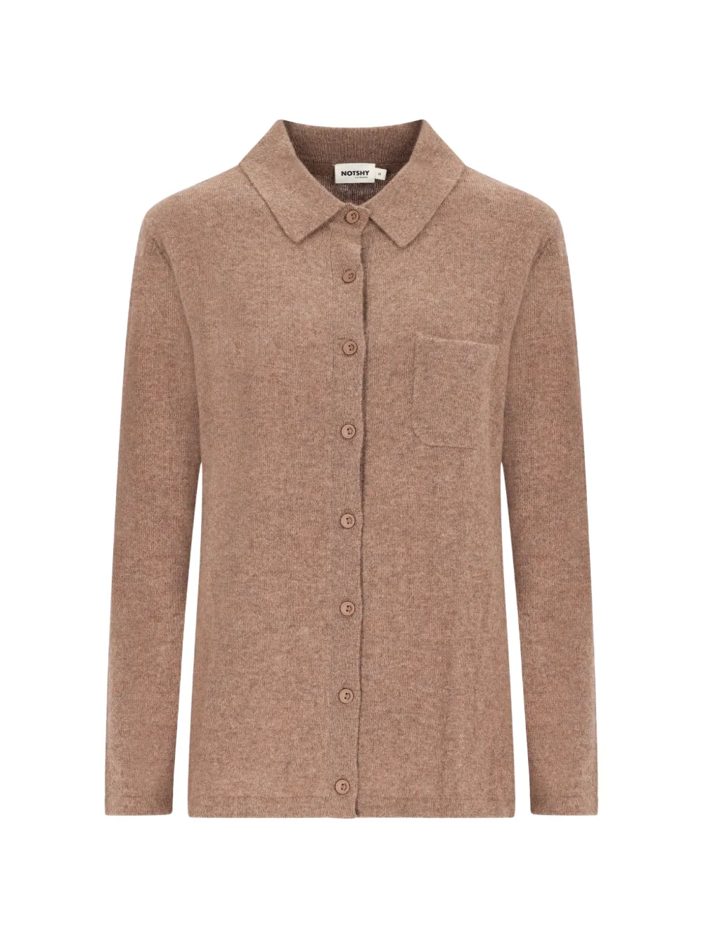 NOTSHY cashmere chest-pocket shirt Beige