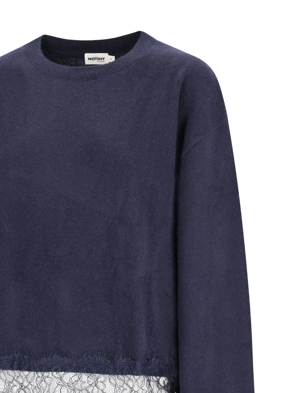NOTSHY Kasjmier trui met kanten afwerking Blauw