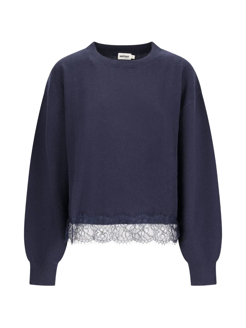 NOTSHY lace-trim cashmere sweater - Blu