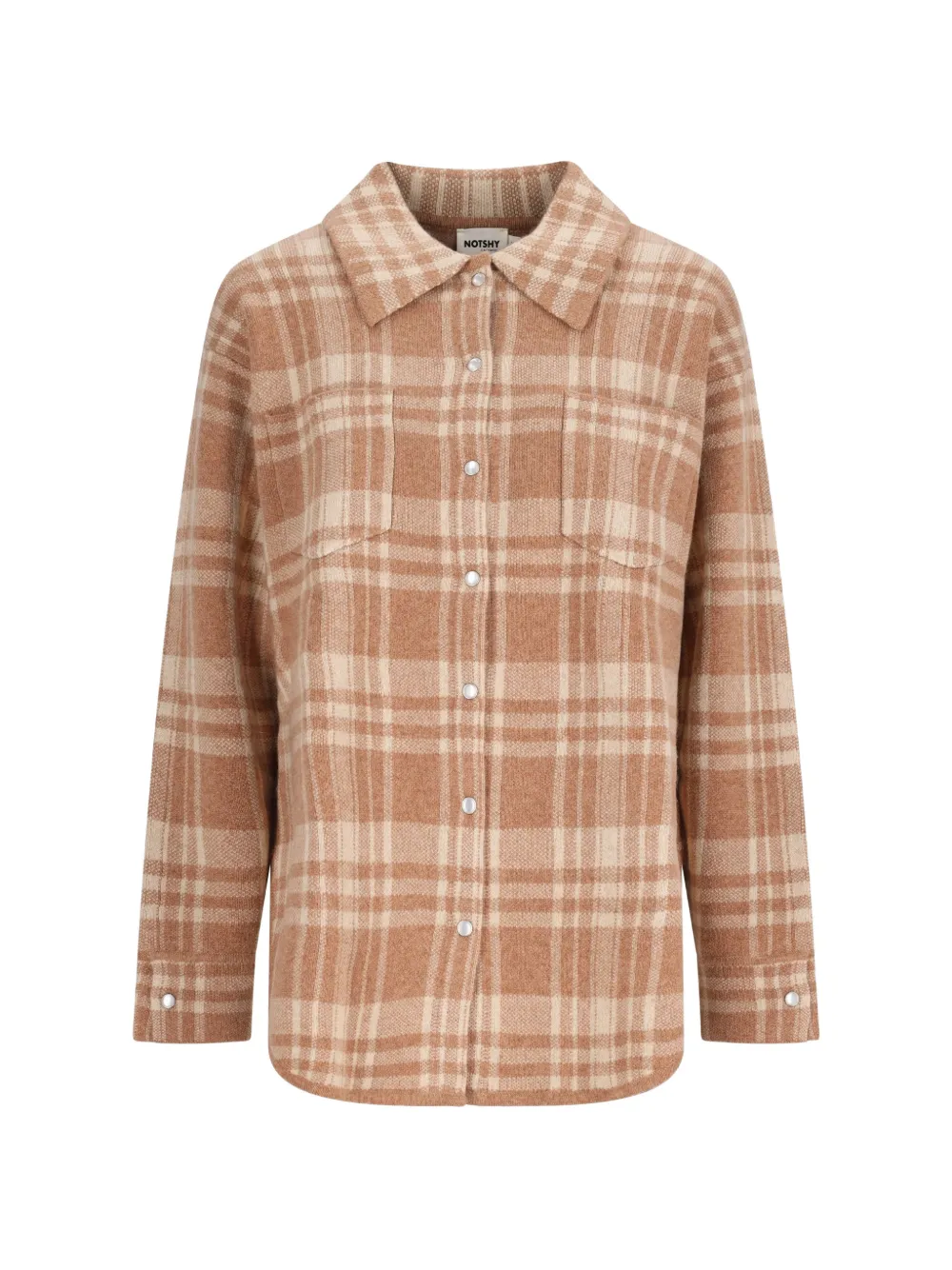 NOTSHY Jasper checked cashmere overshirt - Neutrals