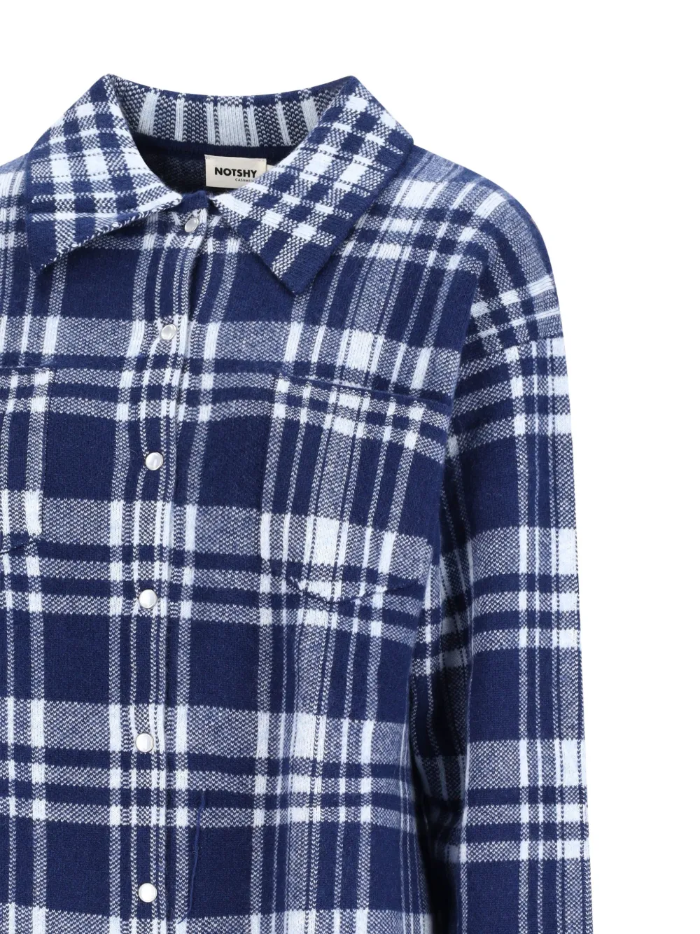 NOTSHY Jasper check-pattern shirt Blauw