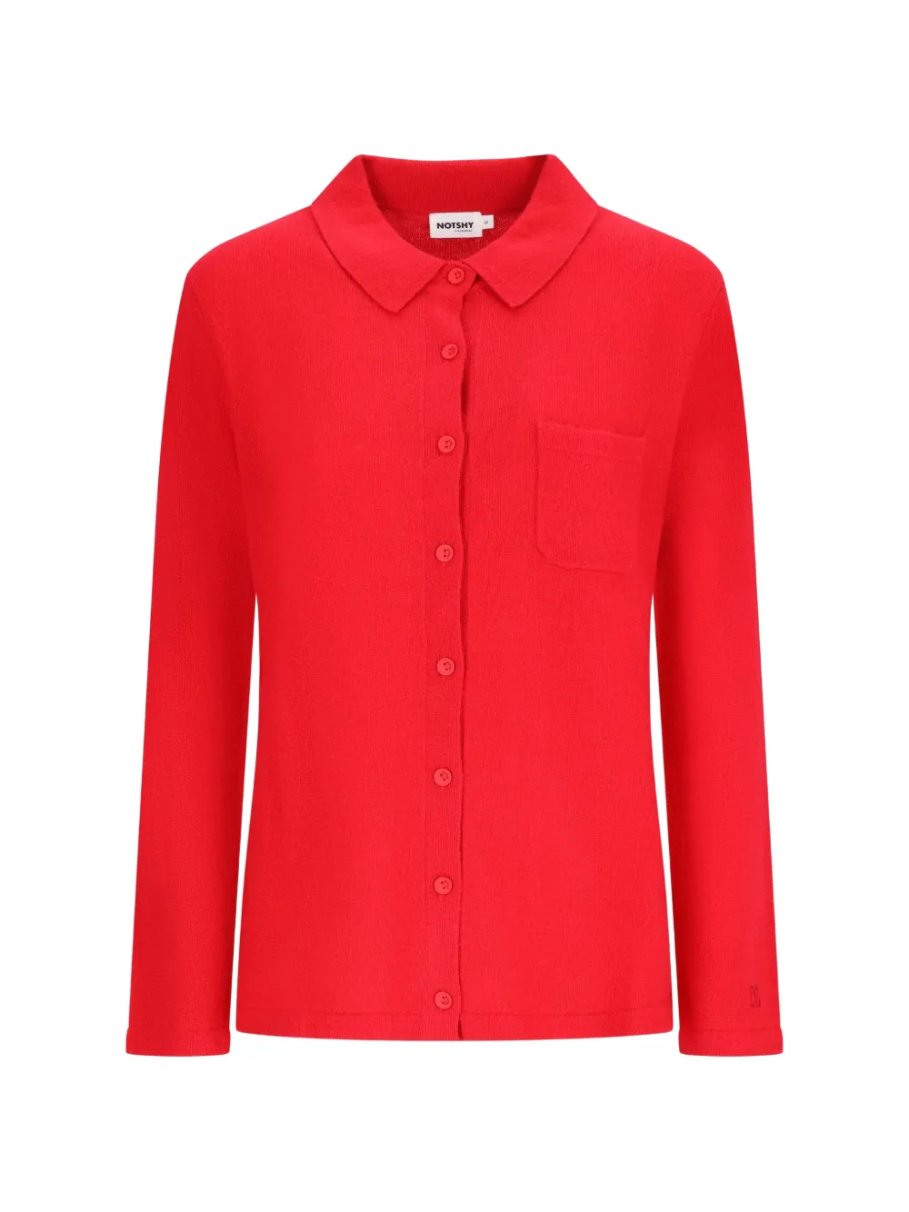 NOTSHY Albertine button-up knitted shirt Rood
