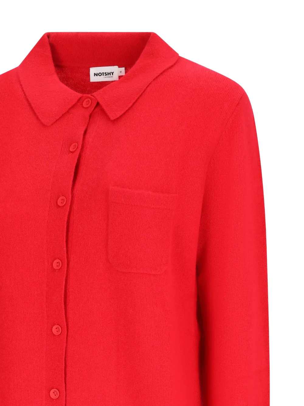 NOTSHY Albertine button-up knitted shirt Rood