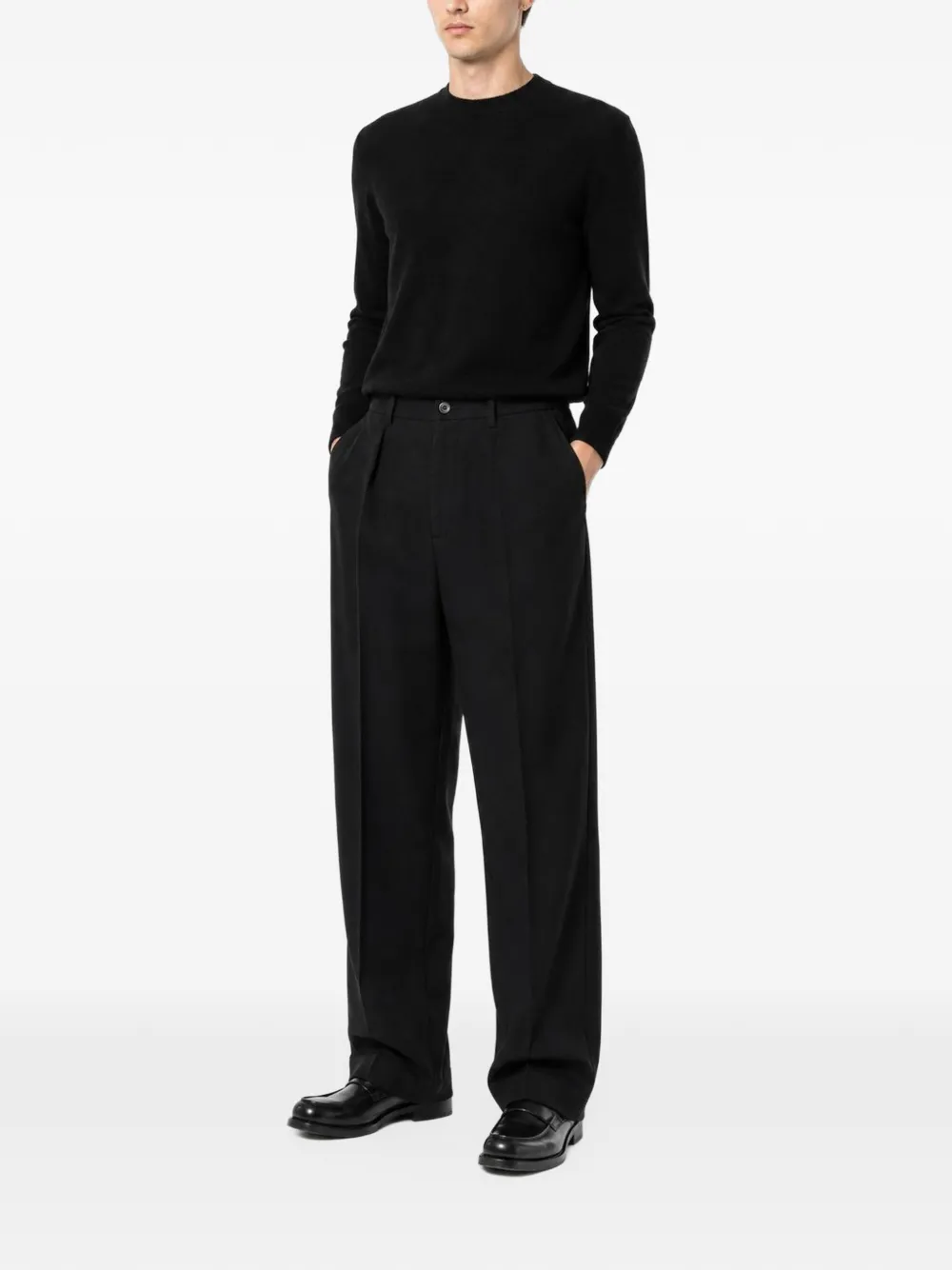 Nine In The Morning Apollon logo-patch trousers Zwart
