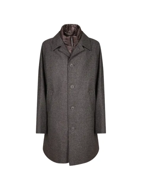 Herno check-pattern padded-bib coat