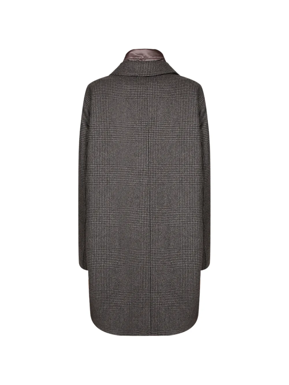 Herno check-pattern padded-bib coat Grijs