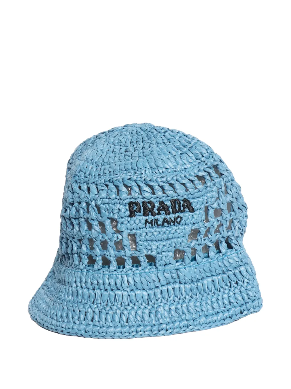 Prada Pre-Owned embroidered crochet bucket hat - Blu