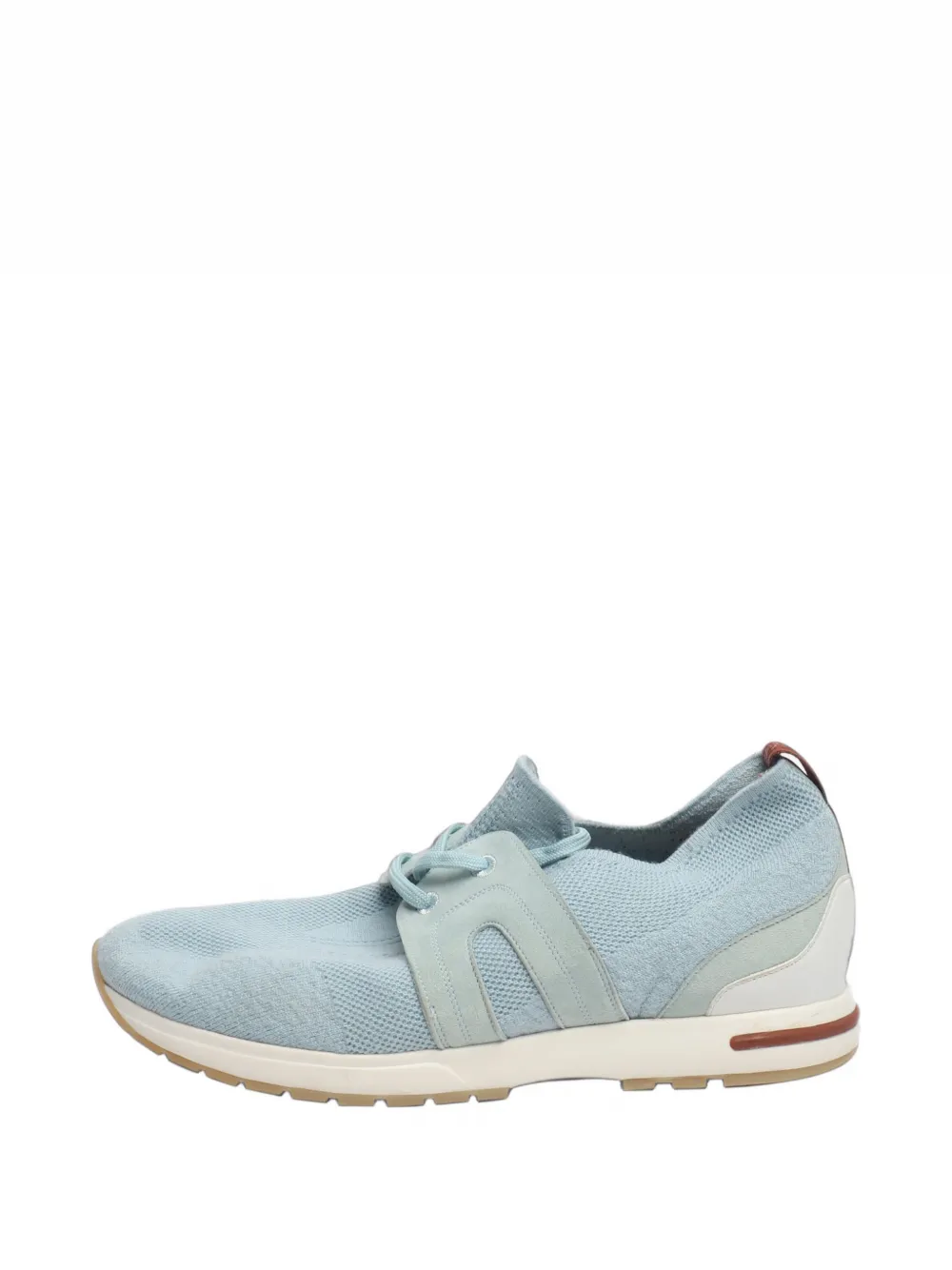 Loro Piana Pre-Owned knitted suede-trim sneakers - Blau