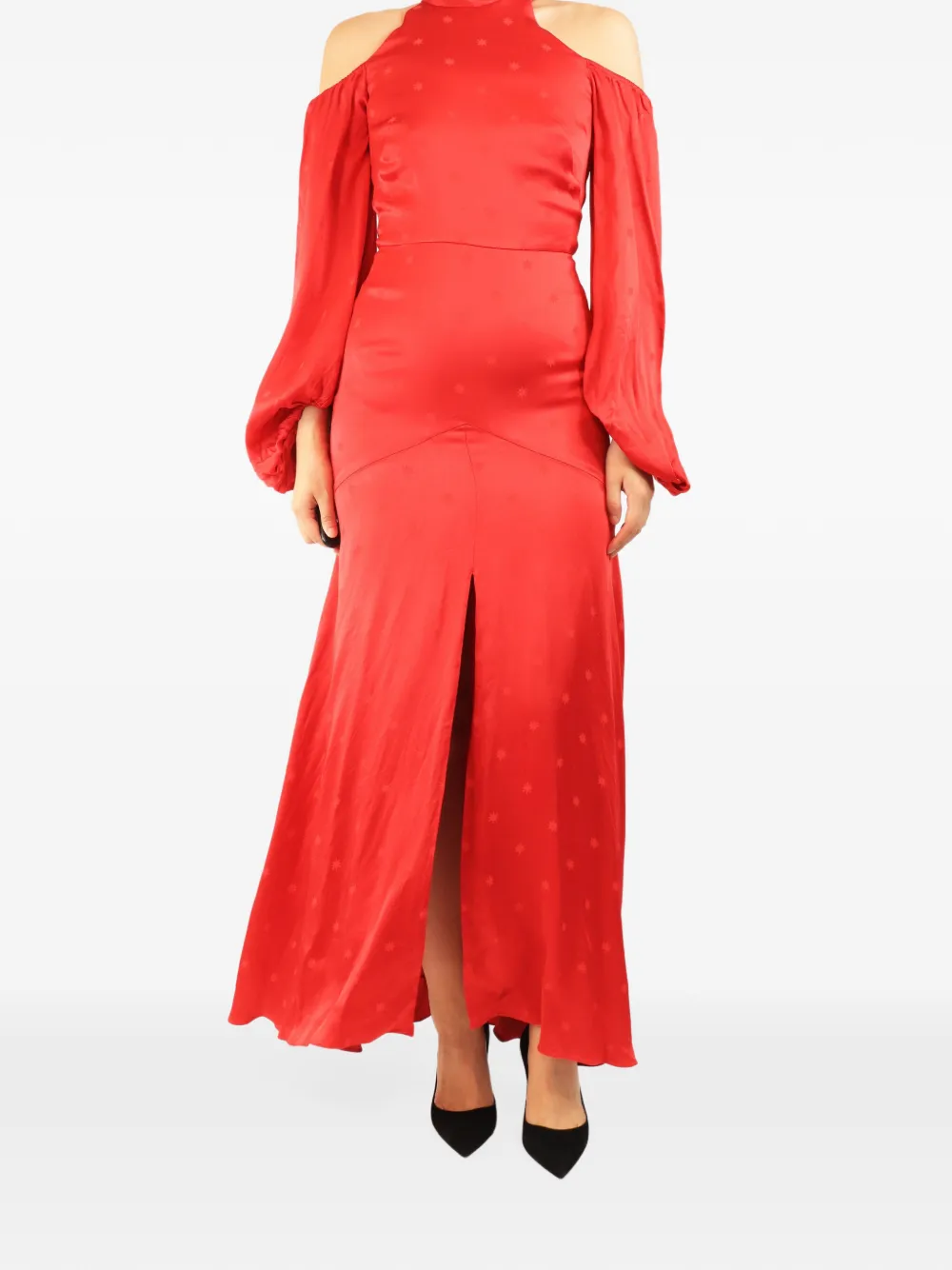 Temperley London robe longue en satin à épaules dénudées - Rouge Temperley London robe longue en satin à épaules dénudées - Rouge