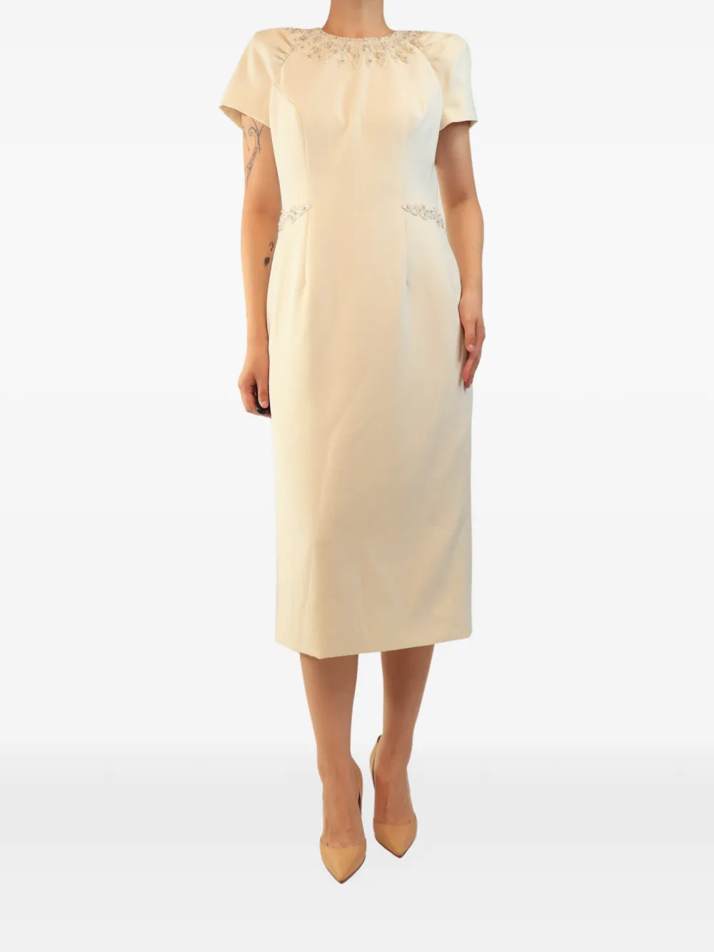 Jenny Packham beaded embellished dress - Nude