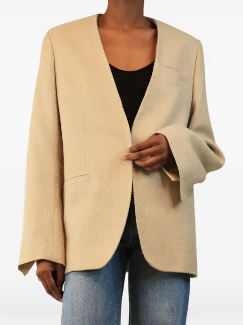 TOTEME collarless twill blazer