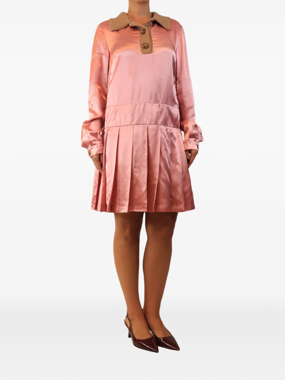 Miu Miu Pre-Owned pleated mini dress - Rosa