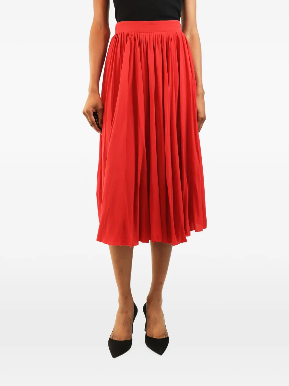 Gucci Pre-Owned pleated silk midi skirt - Rot
