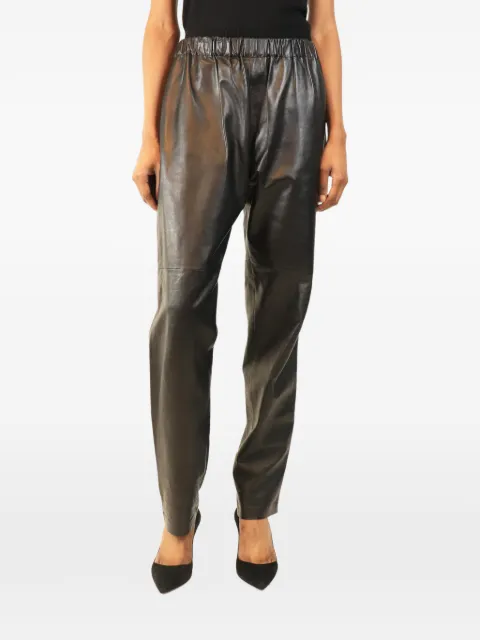 Celine Pre-Owned elasticated-waist leather trousers