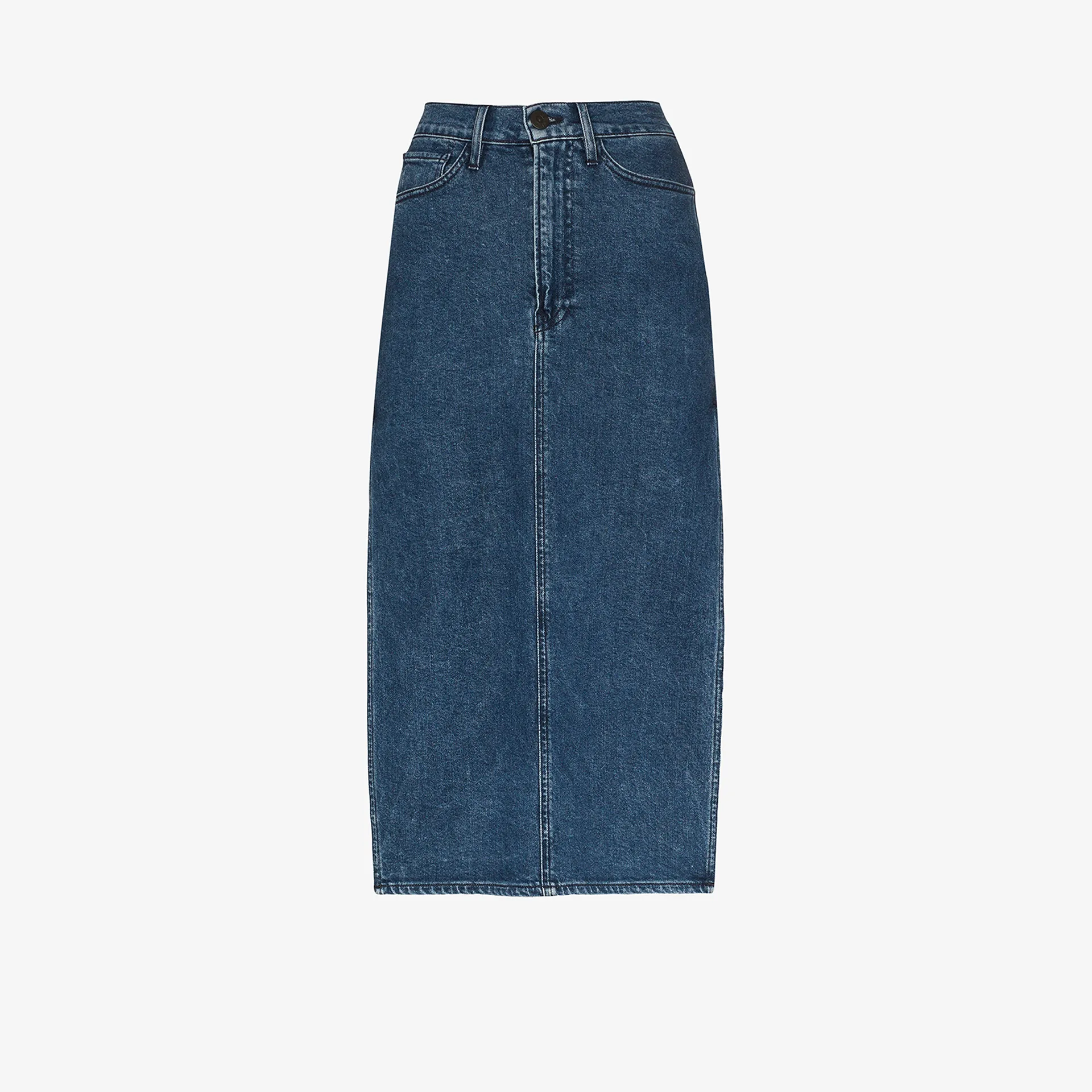 side split denim skirt