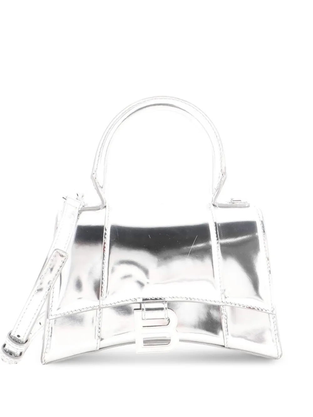 Balenciaga Pre-Owned Borsa a tracolla Hourglass XS in pelle con manico - Effetto metallizzato