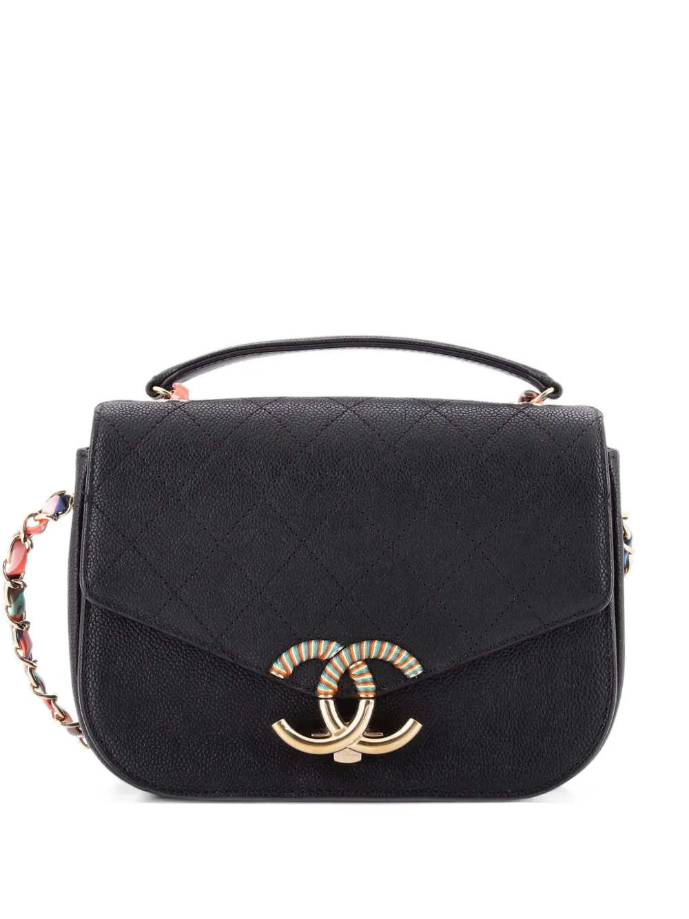 CHANEL Pre-Owned Thread Around Flap Bag Quilted Caviar Small shoulder bag - Schwarz