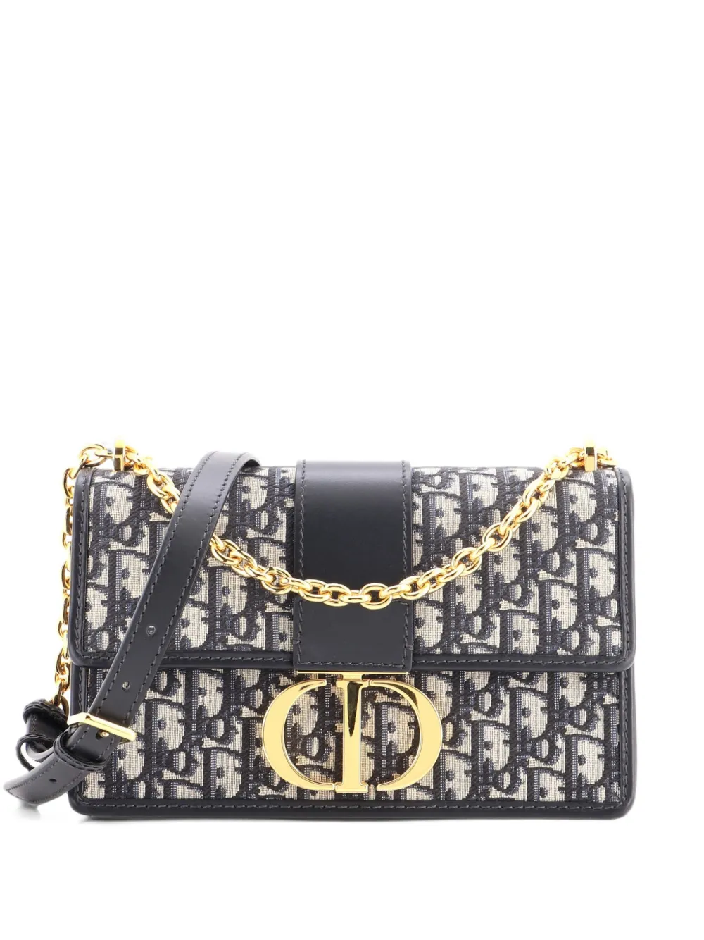 Christian Dior Pre-Owned 30 Montaigne Chain Flap Bag Oblique Canvas East West shoulder bag - Blau