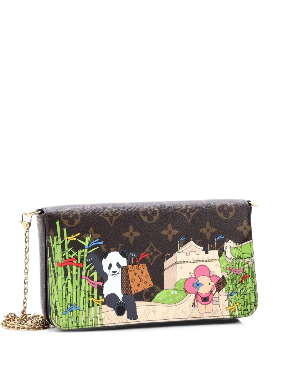 Louis Vuitton Pre-Owned Felicie Pochette Limited Edition Vivienne Xmas Monogram Canvas crossbody bag - Brown