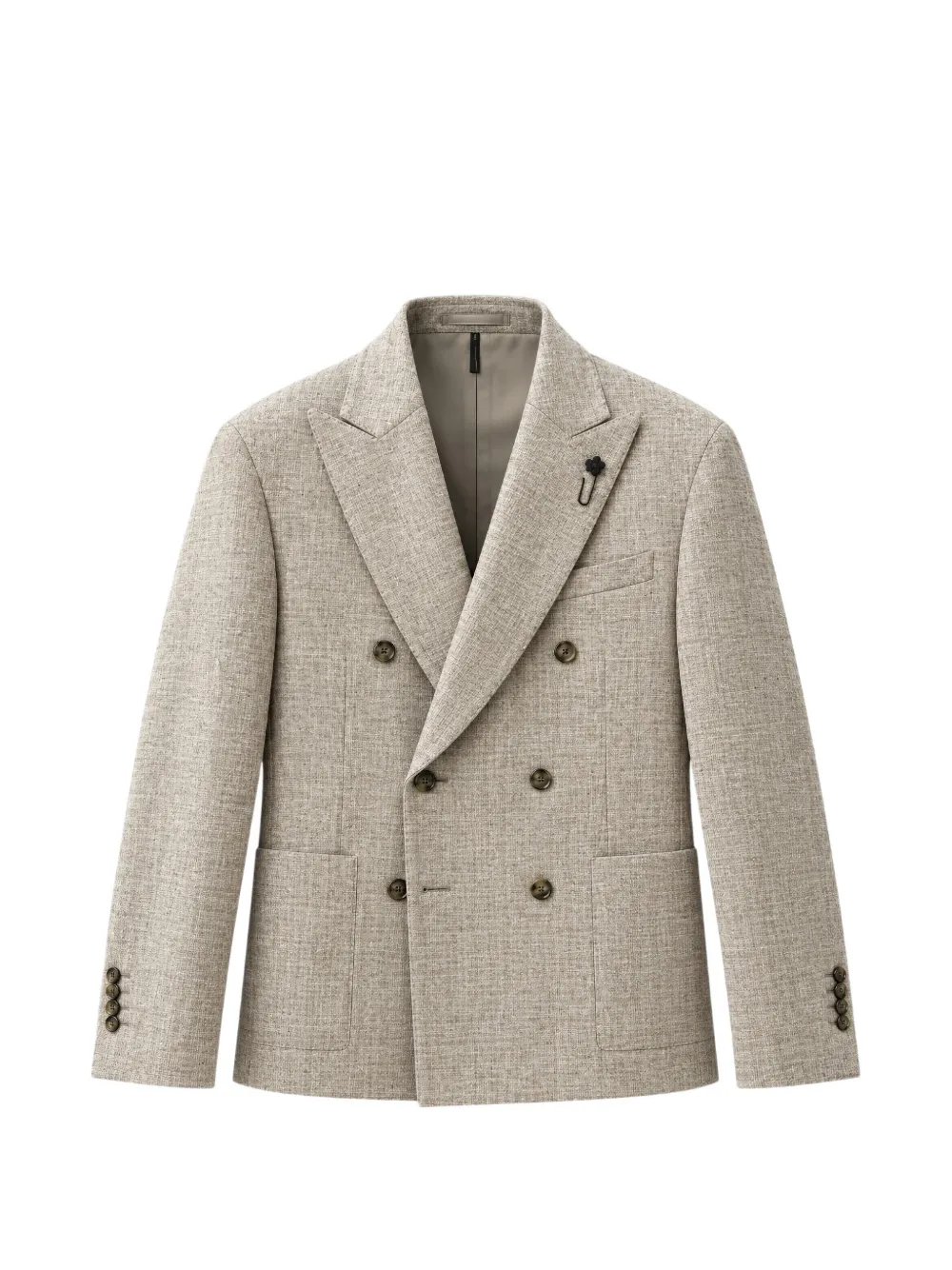 Lardini double-breasted virgin wool blazer - Nude