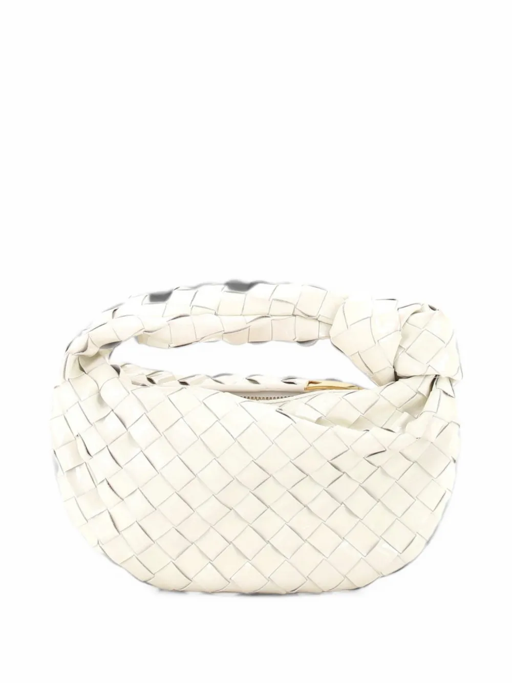 Bottega Veneta Pre-Owned BV Jodie Intrecciato Patent Mini hobo bag - White