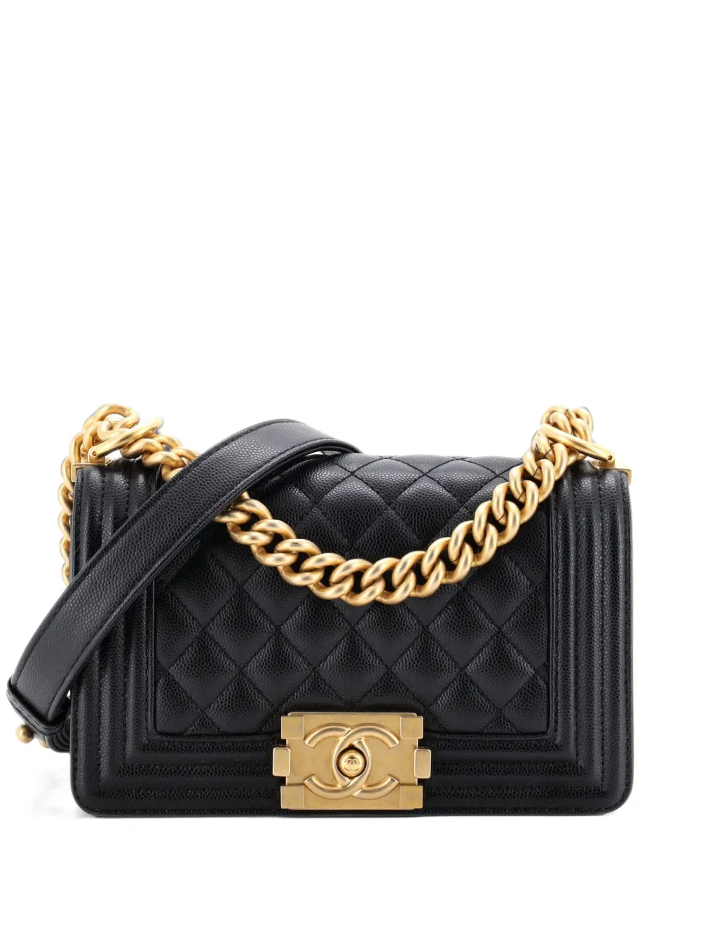 CHANEL Pre-Owned Boy Flap Bag Quilted Caviar Small crossbody bag - Black