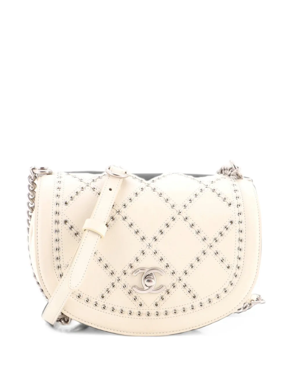 CHANEL Pre-Owned Kleine Coco Schultertasche mit Steppung und Ösen - Nude