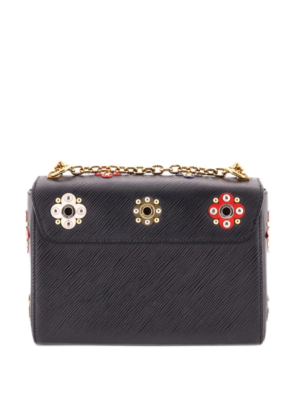 Louis Vuitton Pre-Owned Twist Handbag Limited Edition Flower Embellished Epi Leather MM crossbody bag - Black