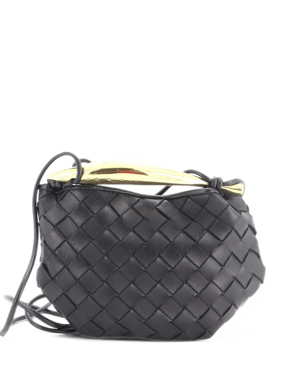 Bottega Veneta Pre-Owned Mini Sardine Satchel-Tasche aus Nappaleder mit Intrecciato-Muster - Schwarz