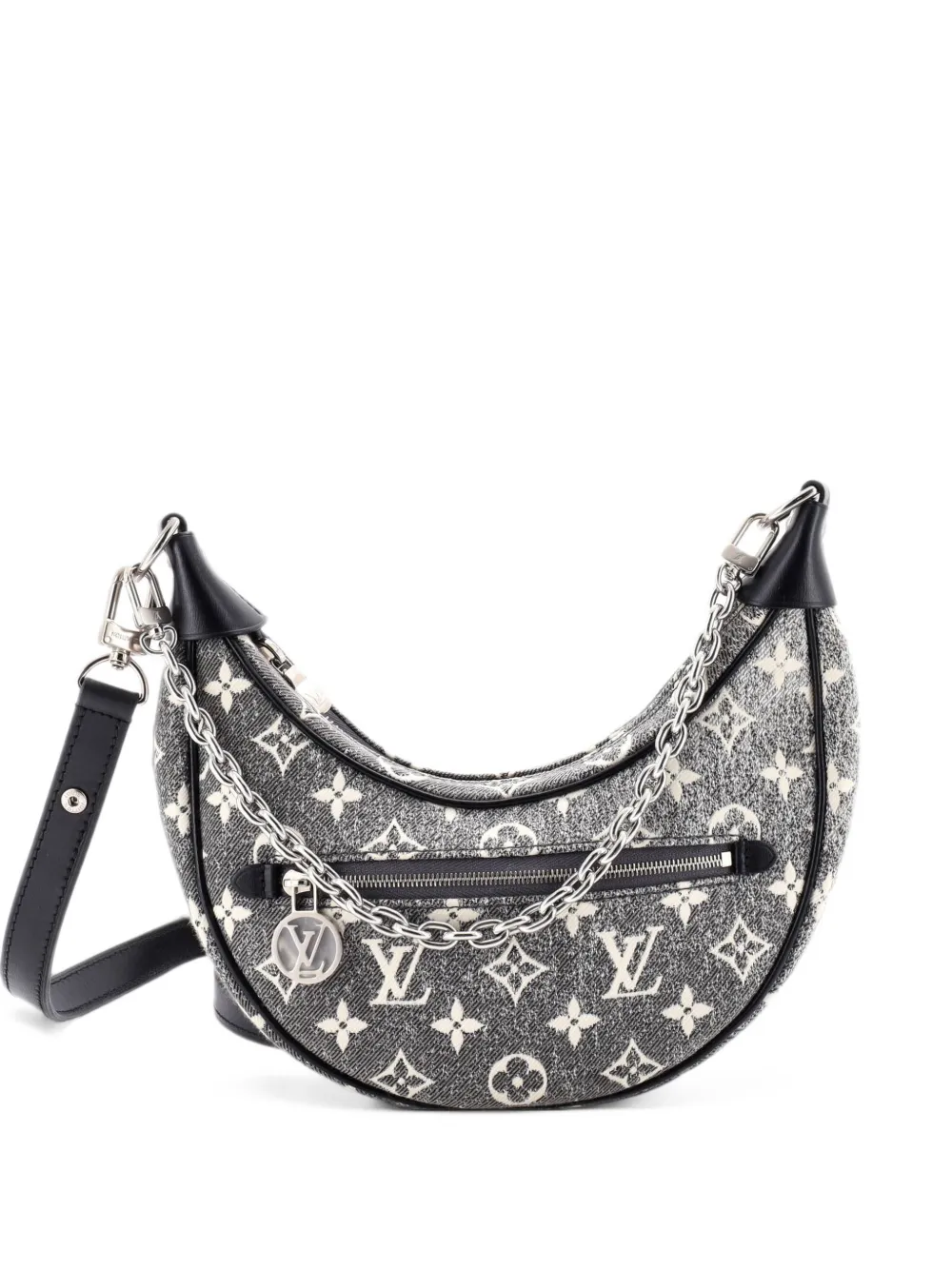 Louis Vuitton Pre-Owned Loop Handbag Monogram Jacquard Denim hobo bag - Schwarz