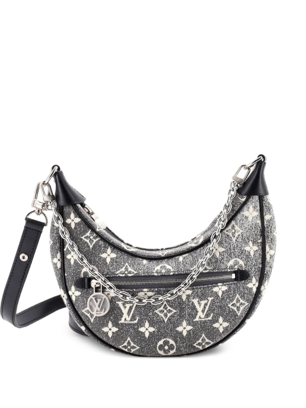 Louis Vuitton Pre-Owned Loop Handbag Monogram Jacquard Denim hobo bag - Black