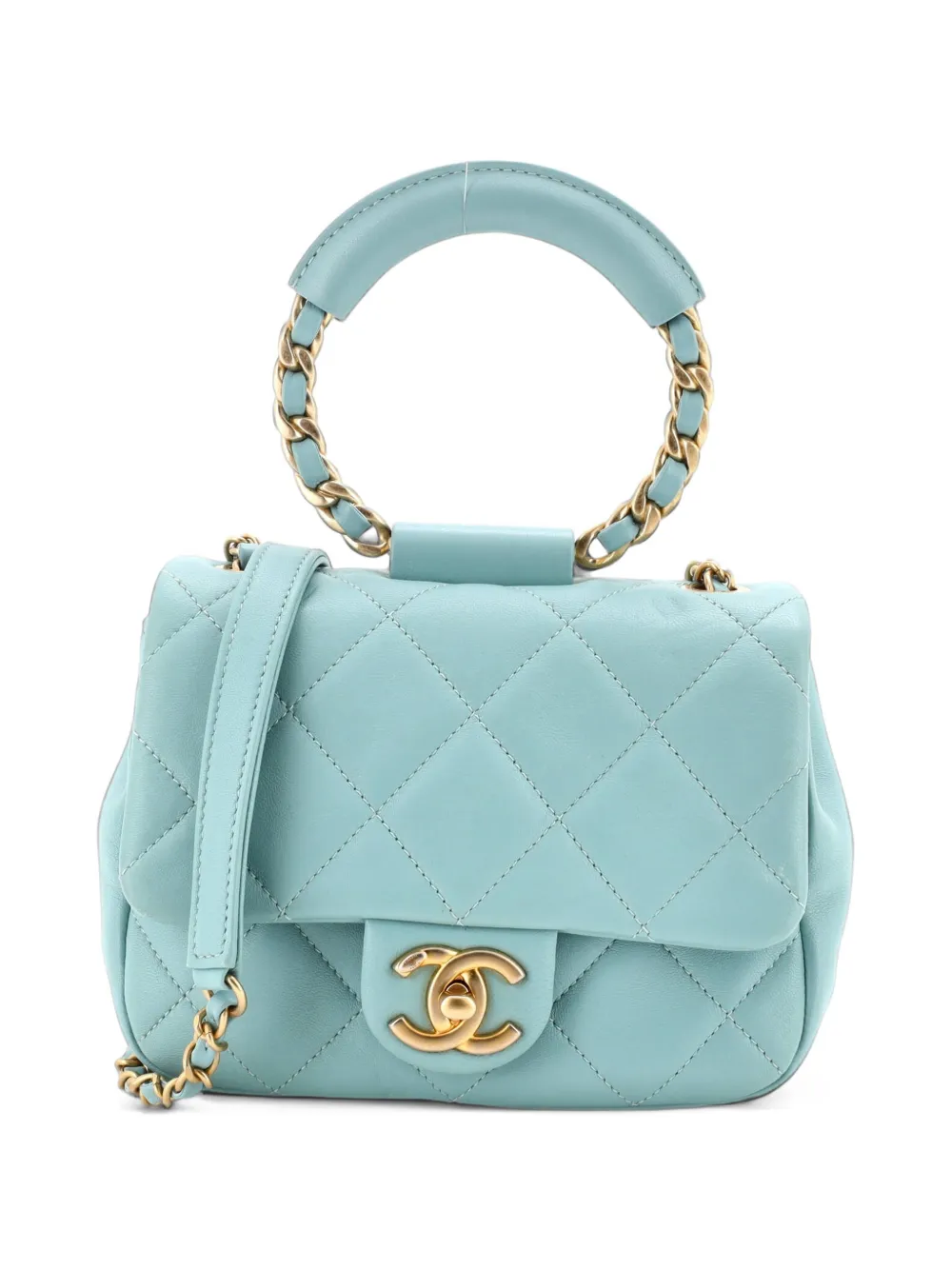 CHANEL Pre-Owned In The Loop Flap Bag Quilted Lambskin Small crossbody bag - Blue