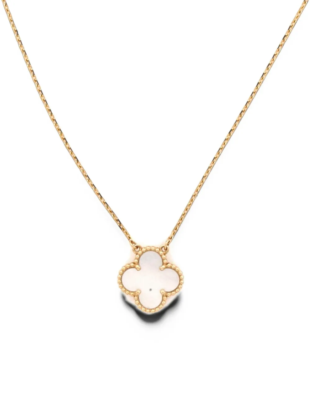 Van Cleef & Arpels Pre-Owned 18kt Alhambra Gelbgoldhalskette mit Perlmutt