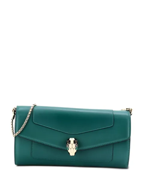 Bvlgari Pre-Owned Serpenti Forever Wallet on Chain Leather Long crossbody bag
