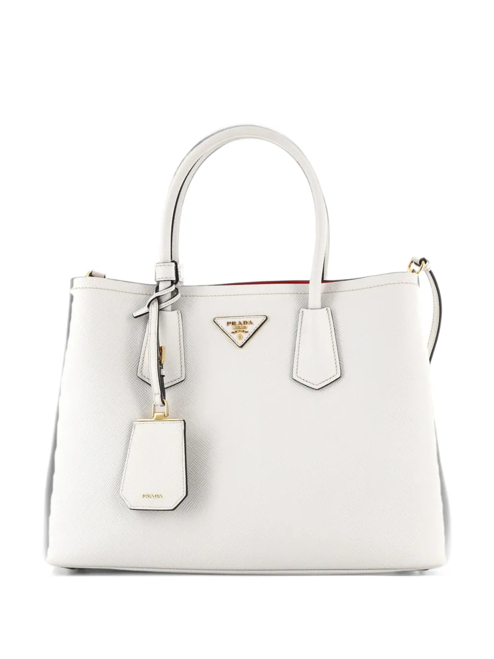 Prada Pre-Owned Cuir Double Saffiano Leather Medium tote bag - Weiß