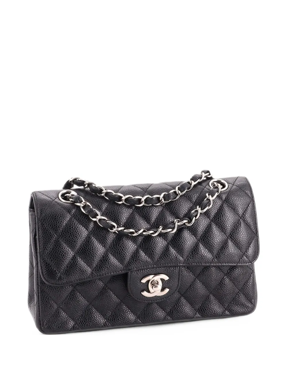 CHANEL Pre-Owned Classic Double Flap Bag Quilted Caviar Small shoulder bag - Black