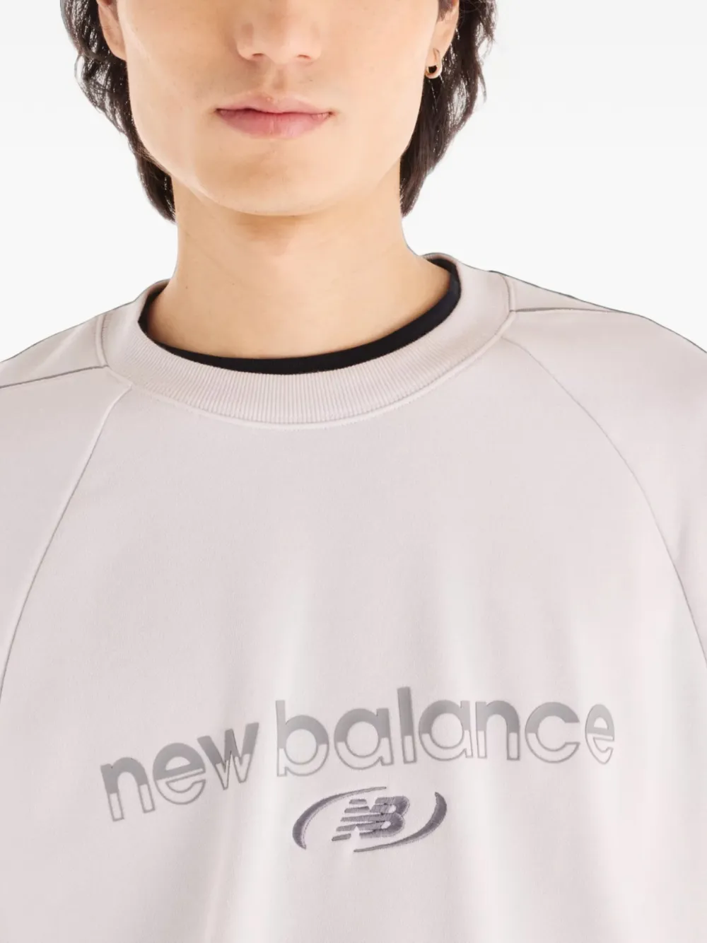 New Balance Trackside french terry crew sweater Beige