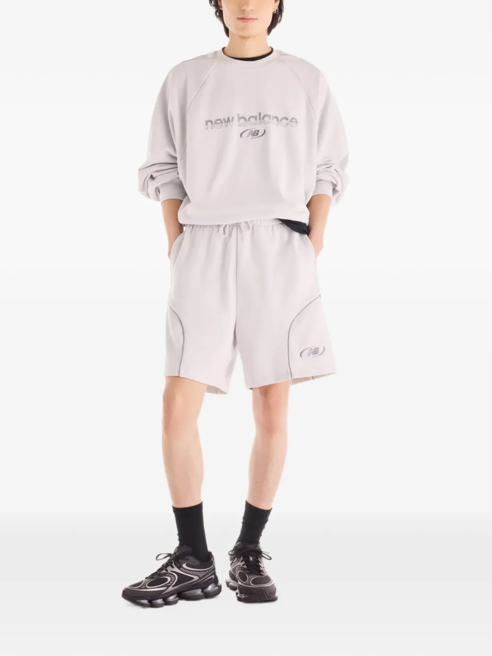 New Balance Trackside french terry crew sweater Beige
