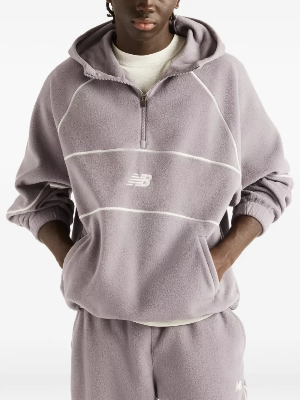 New Balance Trackside polar fleece hoodie - Grigio