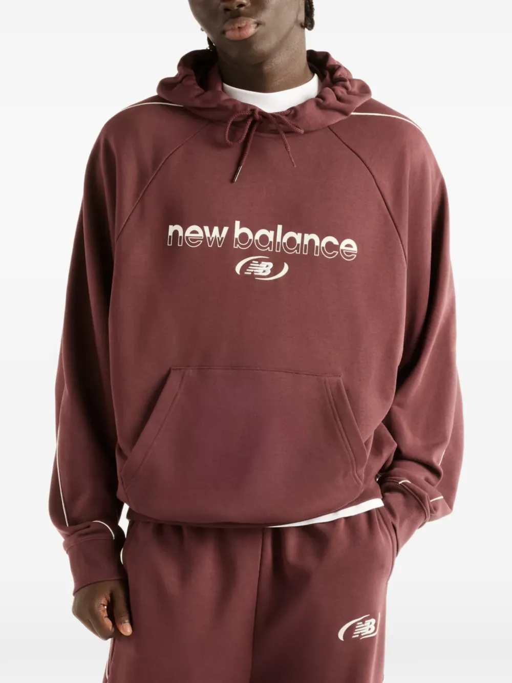 New Balance Trackside french-terry hoodie Rood