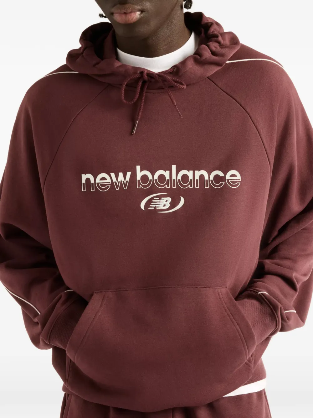 New Balance brushed coastal fleece full zip jacket Wit
