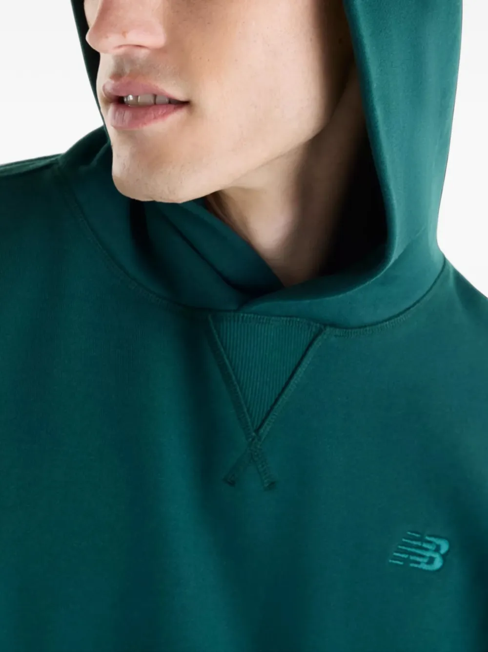 New Balance Athletics French terry hoodie Groen