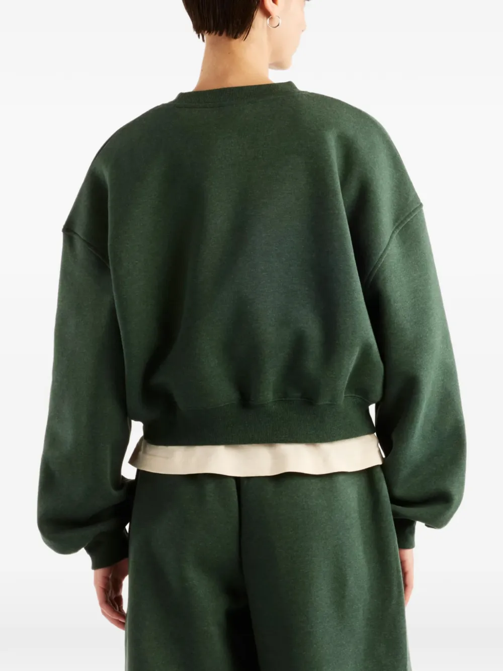 New Balance Trackside fleece crew sweatshirt Groen